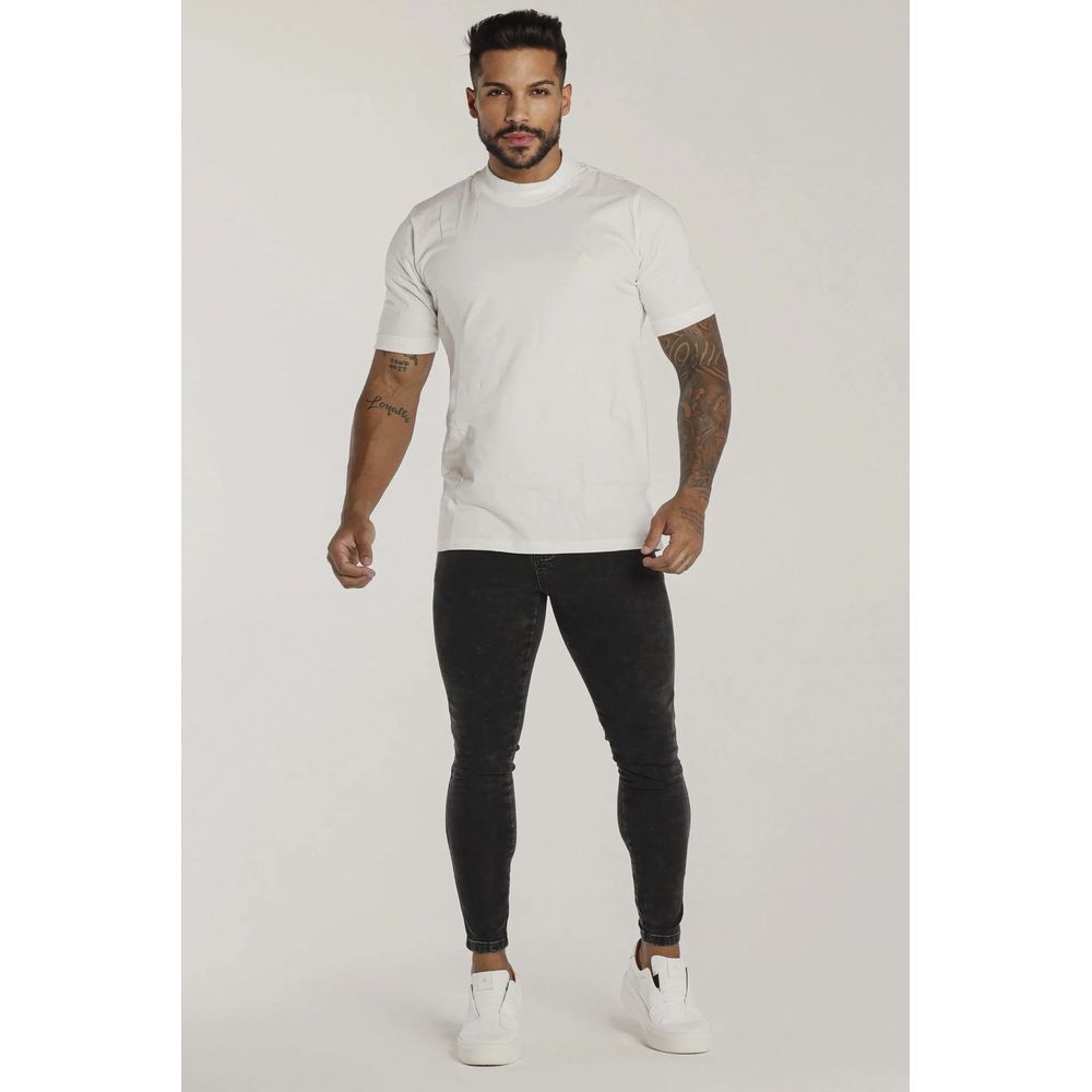 Calça Preta Marmorizada Skinny Jeans