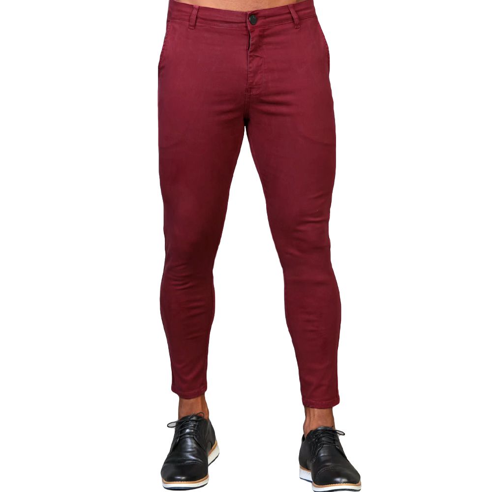 Calça Skinny Alfaiataria Masculina Social Elastano Premium