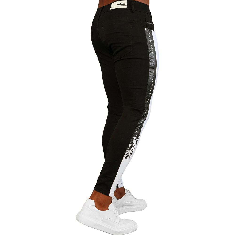 Calça Branca Bicolor Com Destroyed Skinny Premium Masculina