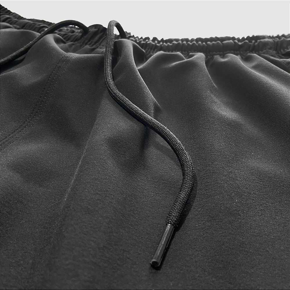 Short Praia Masculino Preto Liso Elastano Premium