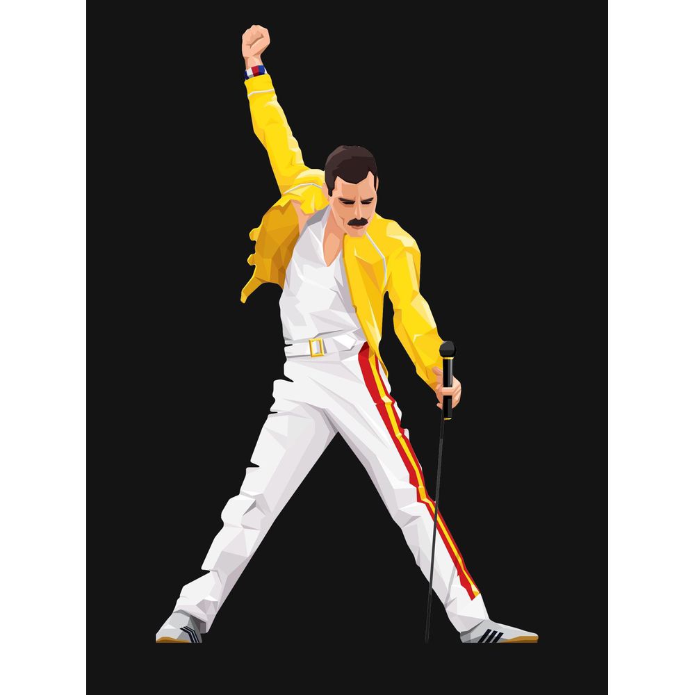 Camiseta Estampada Freddie Mercury Queen Rock - Preto