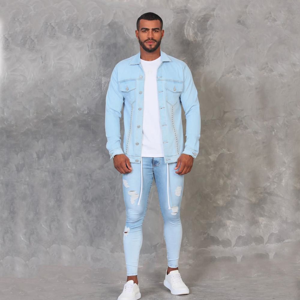 Calça Jeans Boyfriend Com Destroyed- Azul - PRIVALIA - O outlet