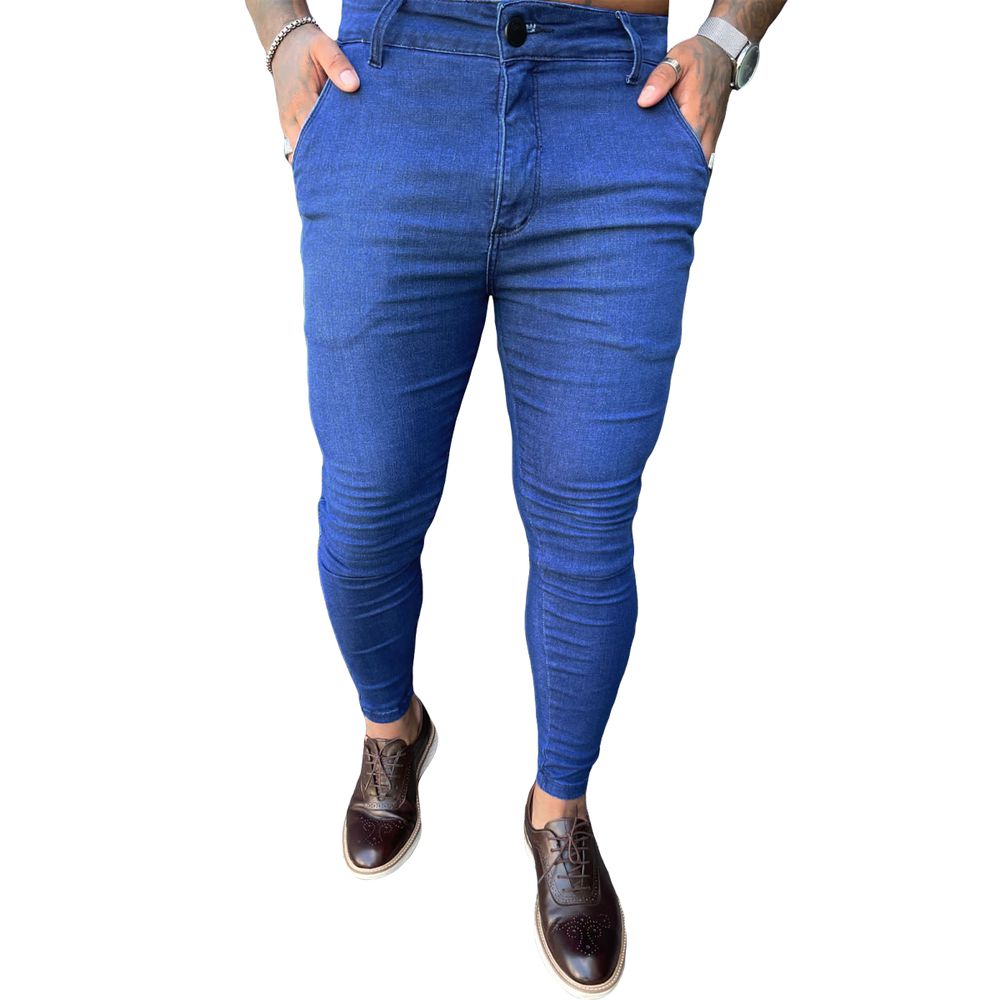 Calça Alfaiataria Skinny Jeans Azul Premium Mascul... - CHIEREGATO OUTLET