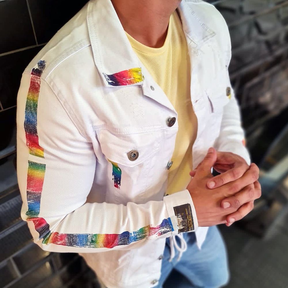 Jaqueta Branca Rainbow Masculina Colorida Arco Íri... - CHIEREGATO OUTLET