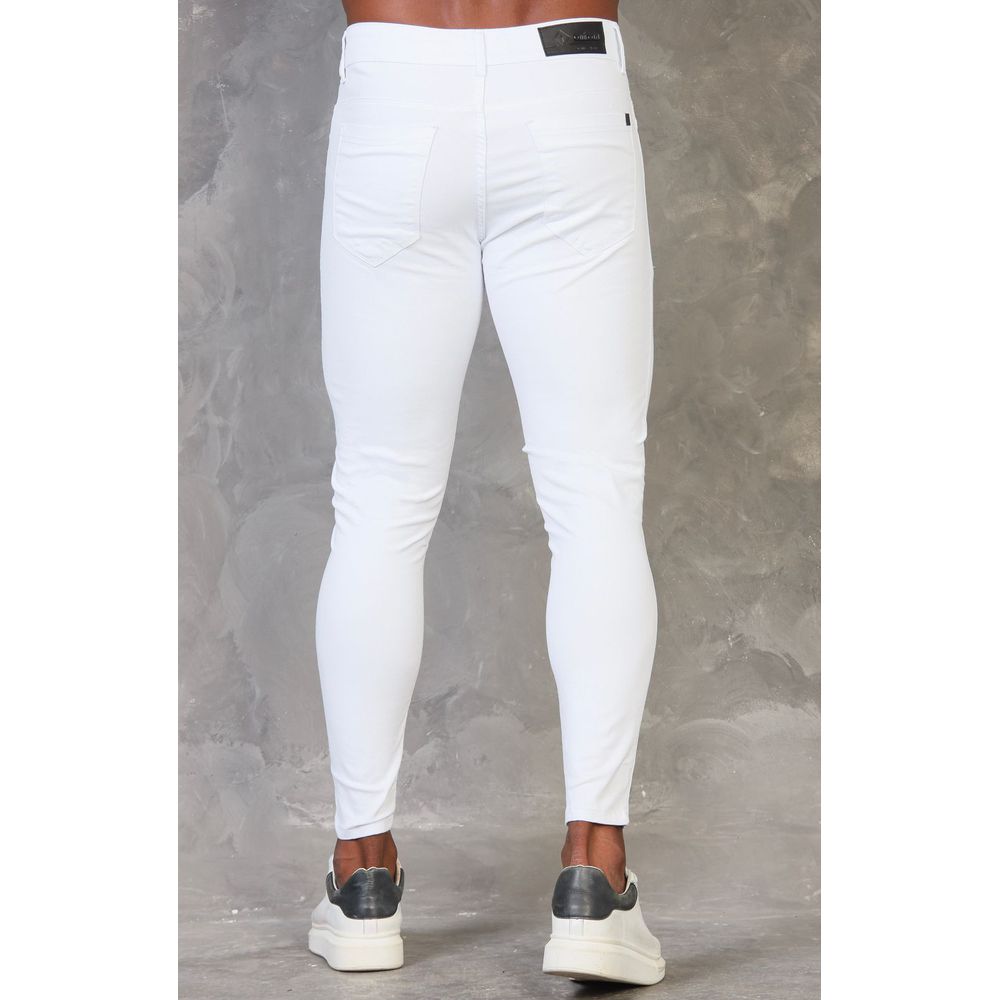 Calça Alfaiataria Sarja Branca Skinny C/ Elastano Premium