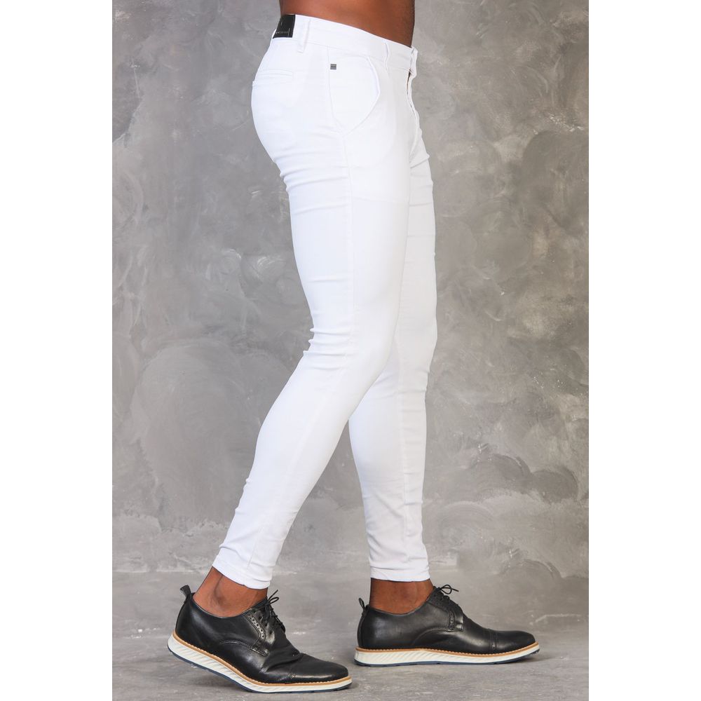 Calça Alfaiataria Sarja Branca Skinny C/ Elastano Premium