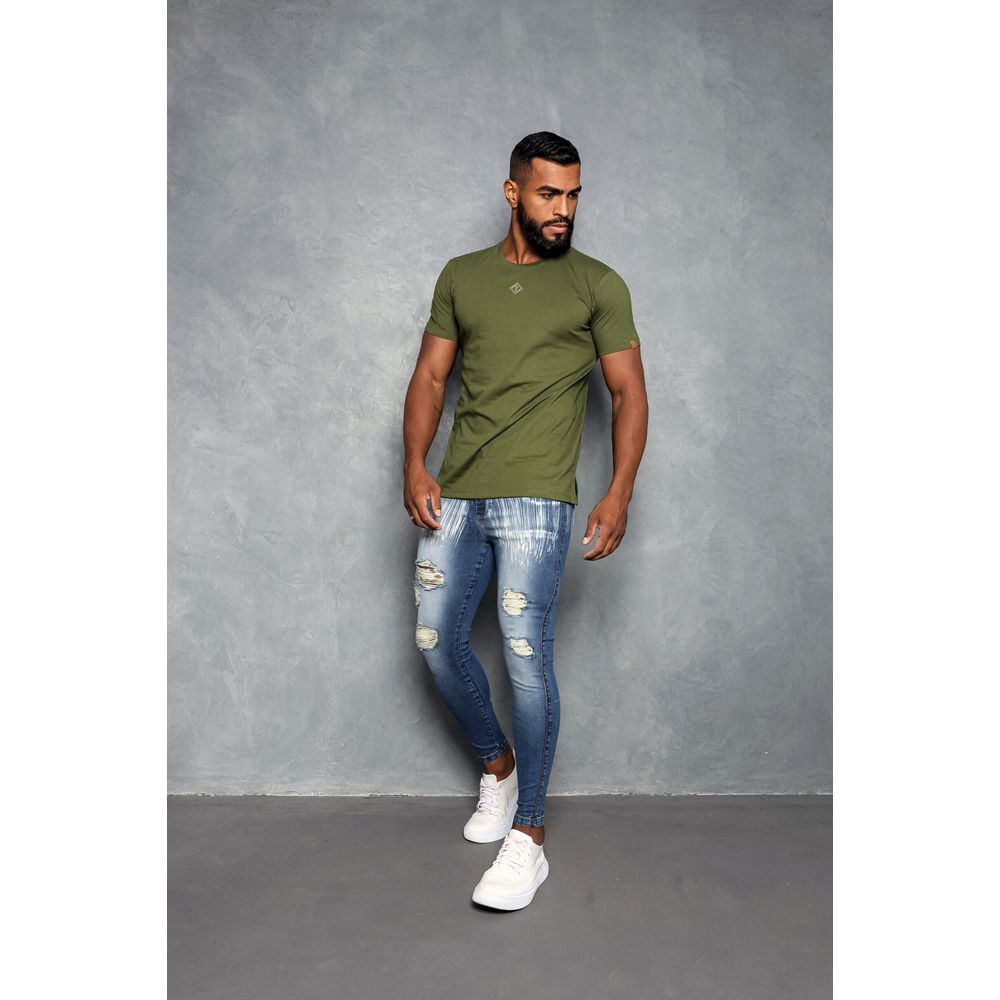 Calça Jeans Destroyed Super Skinny Devorê Escovado Premium