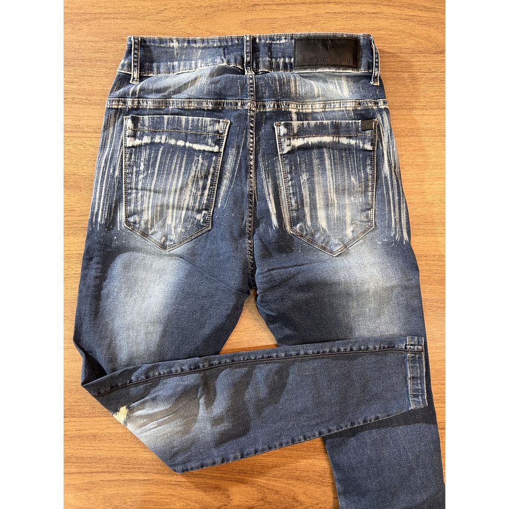 Calça Jeans Destroyed Super Skinny Devorê Escovado Premium