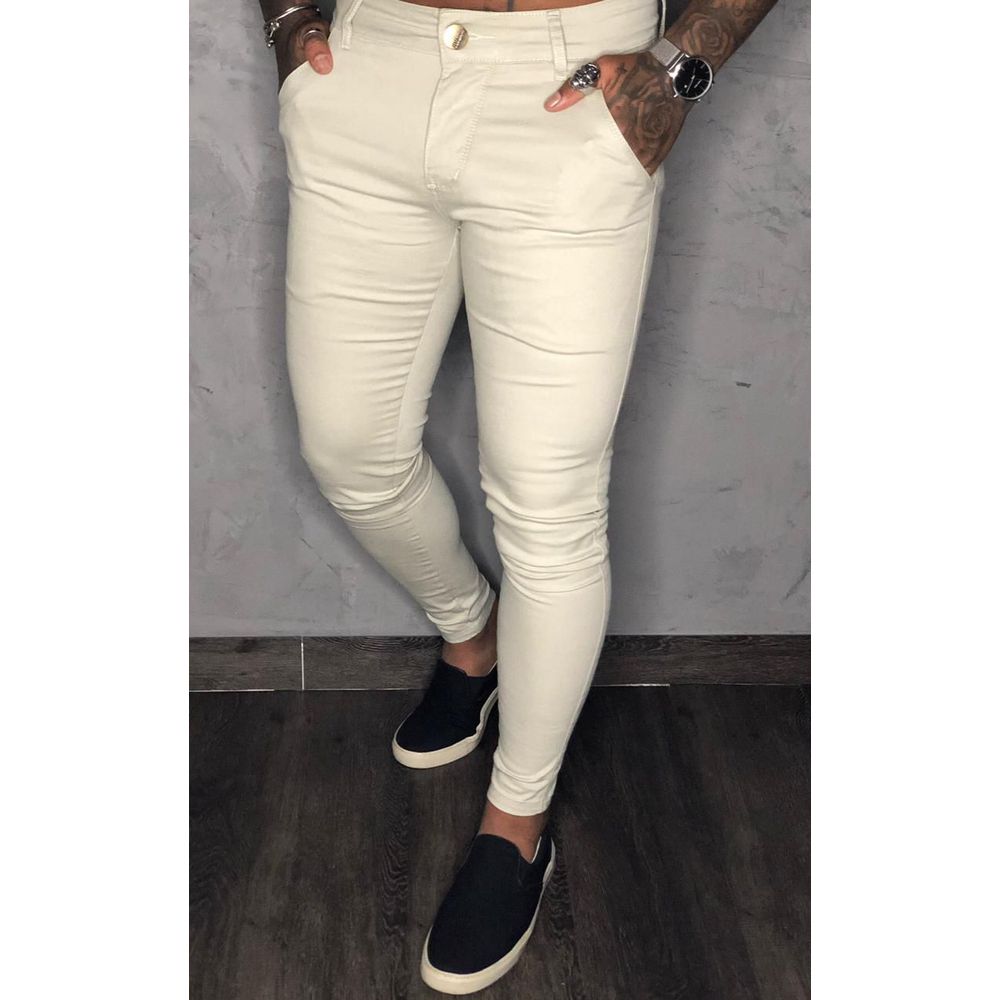 Calça bege skinny clearance