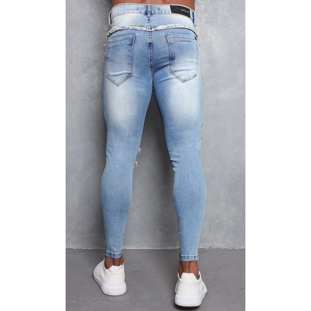 Calça Jeans Destroyed Super Skinny Recortes Tachas Premium Masculina Codi Jeans