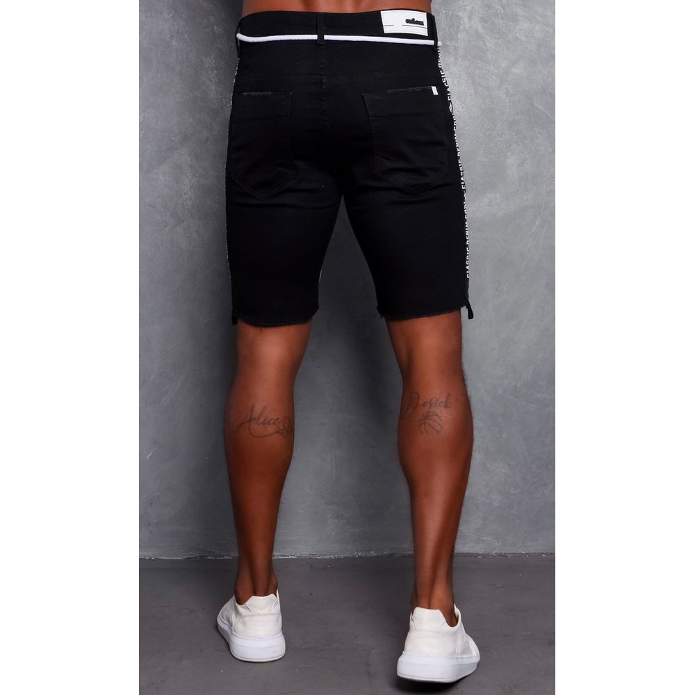 Bermuda preta destroyed cheap masculina