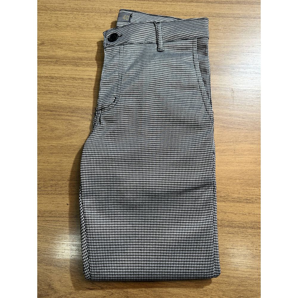 Calça Alfaiataria Masculina Jacquard Skinny Moletinho Xadrez