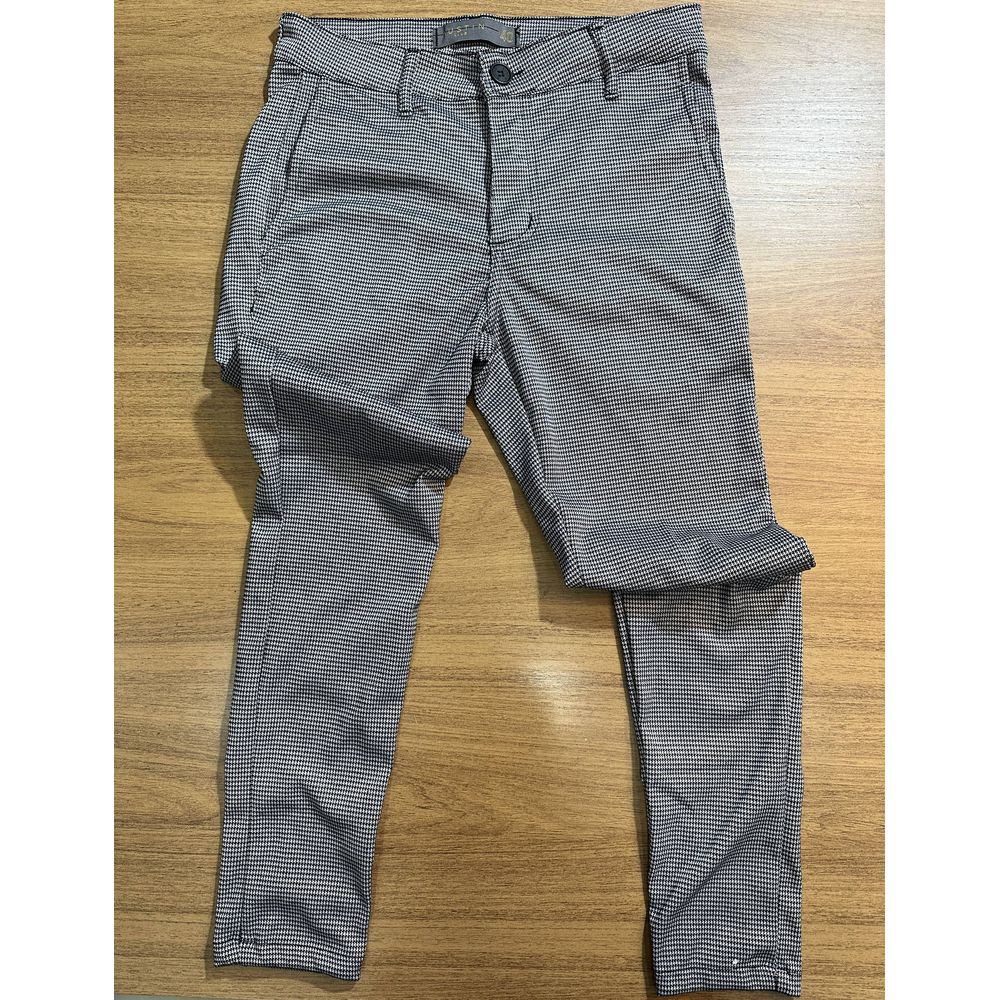 Calça Alfaiataria Masculina Jacquard Skinny Moletinho Xadrez