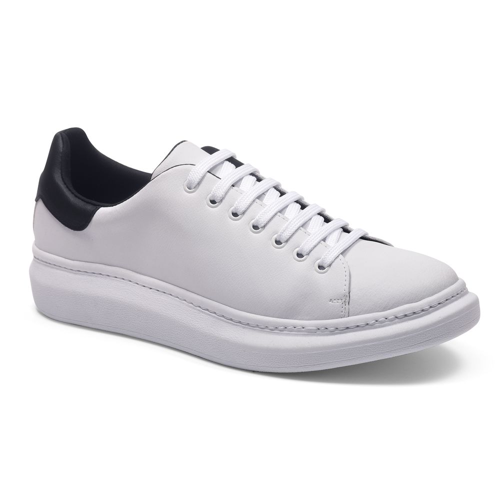 Tenis Sneaker Fly Casual Masculino Sola Alta Sapatênis Conforto - Branco