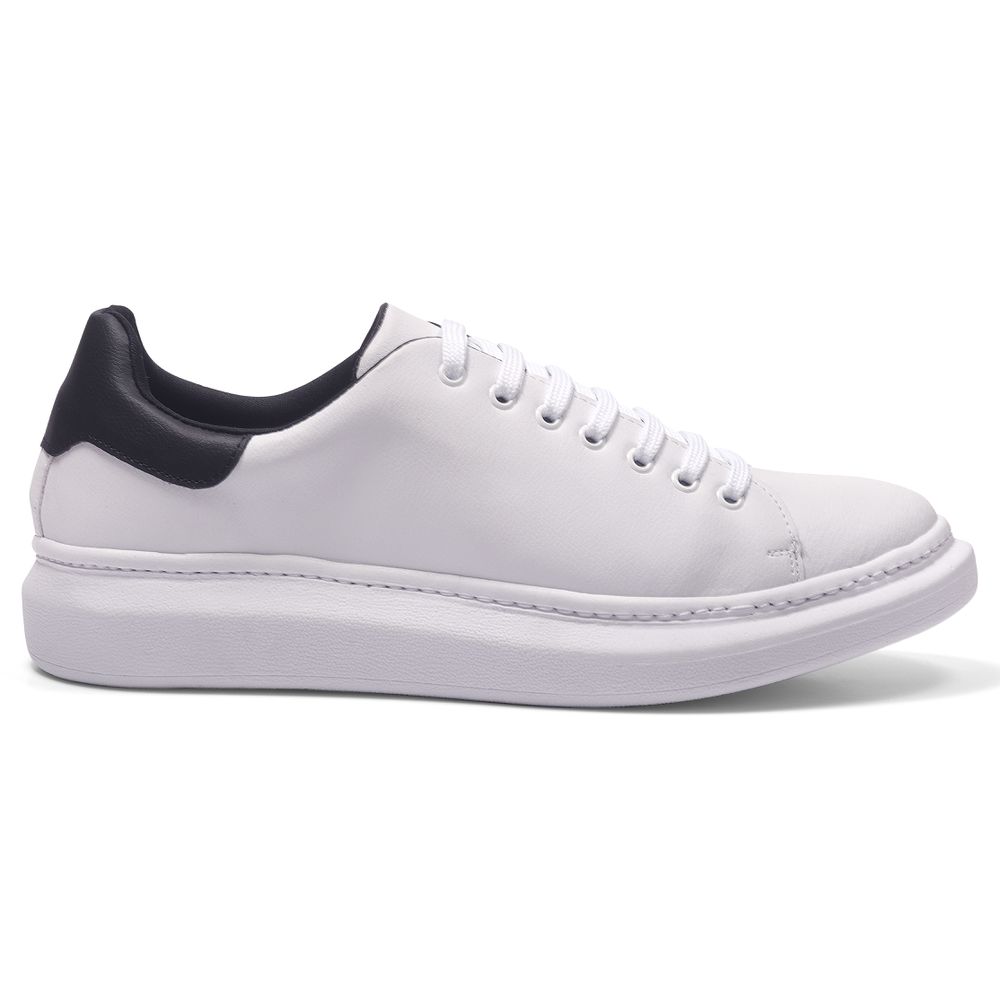 Tenis Sneaker Fly Casual Masculino Sola Alta Sapatênis Conforto - Branco