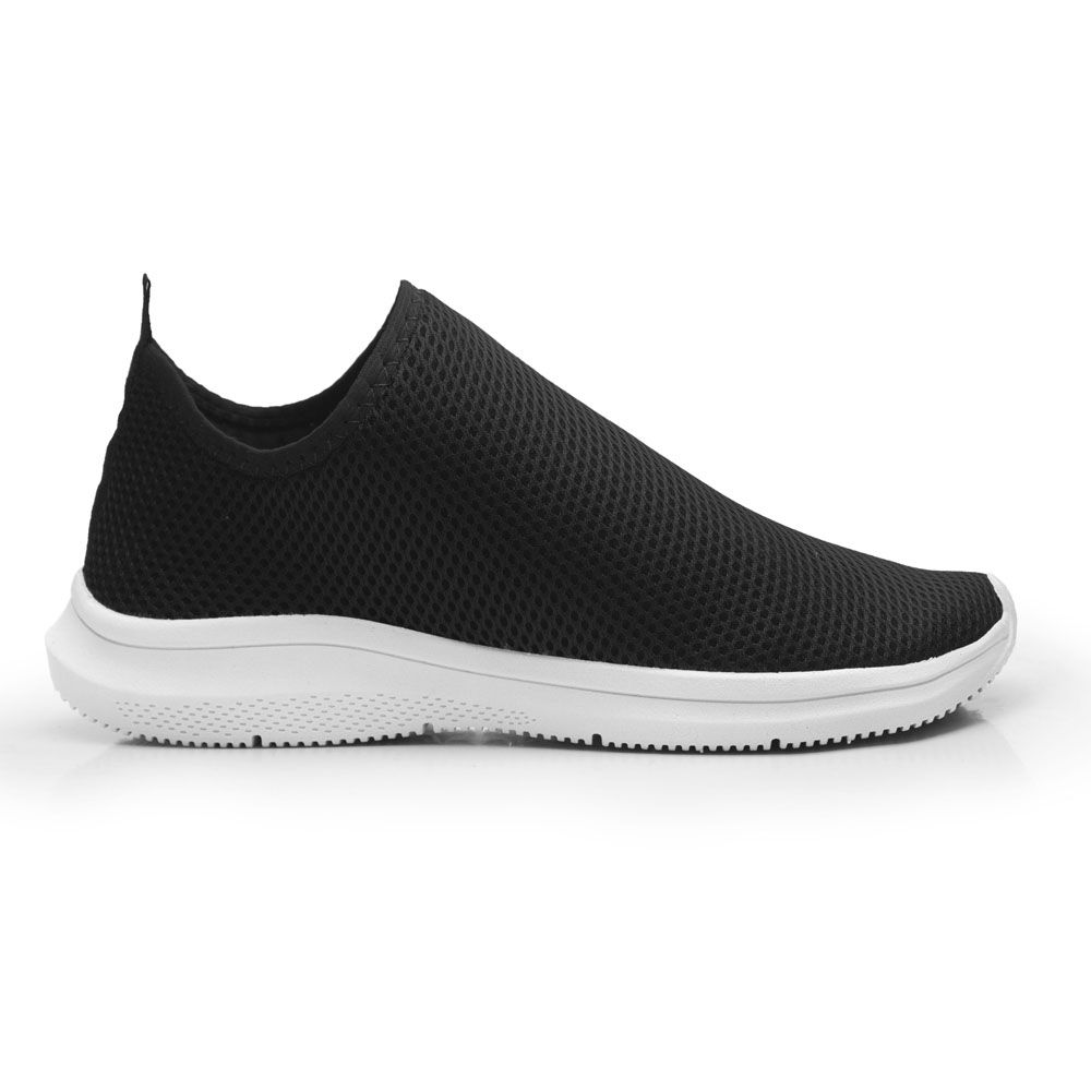 Tênis Casual Esportivo Elástico Meia Mesh Sport Calce Fácil - Preto