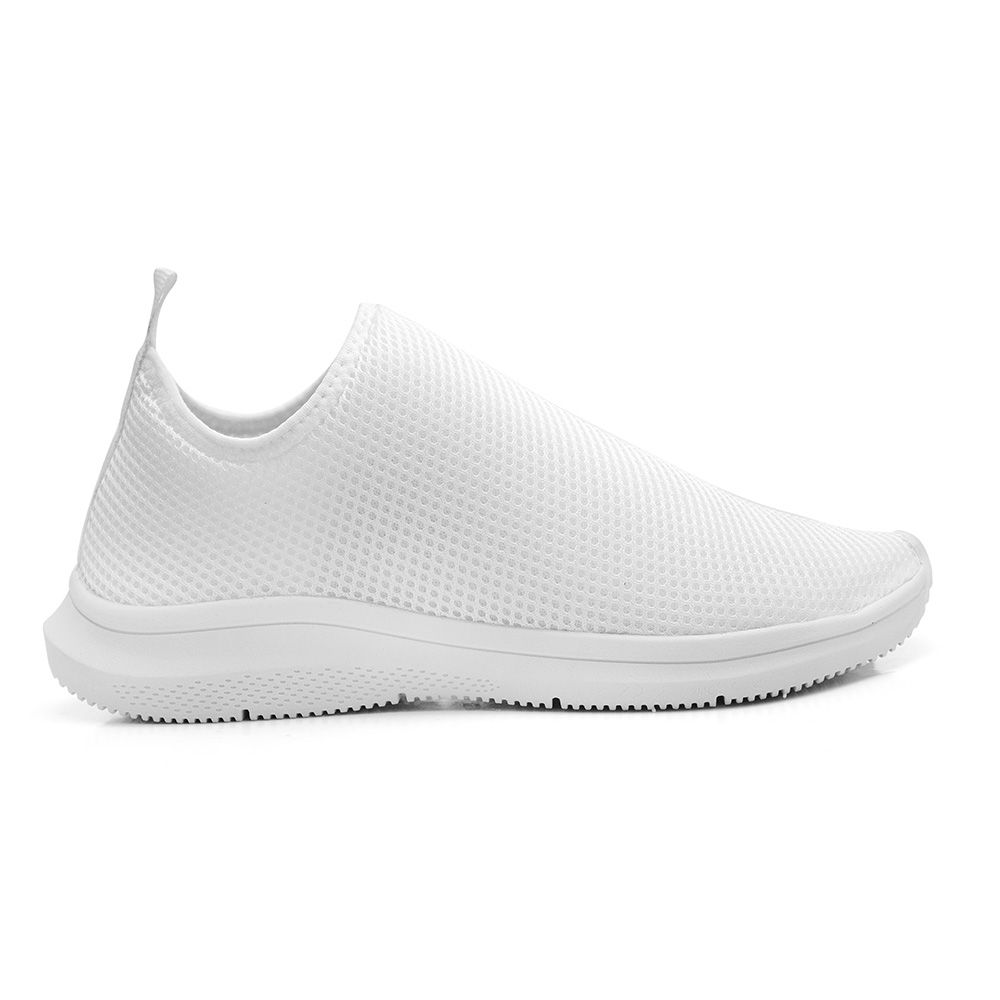 Tênis Casual Esportivo Elástico Meia Mesh Sport Calce Fácil - Branco