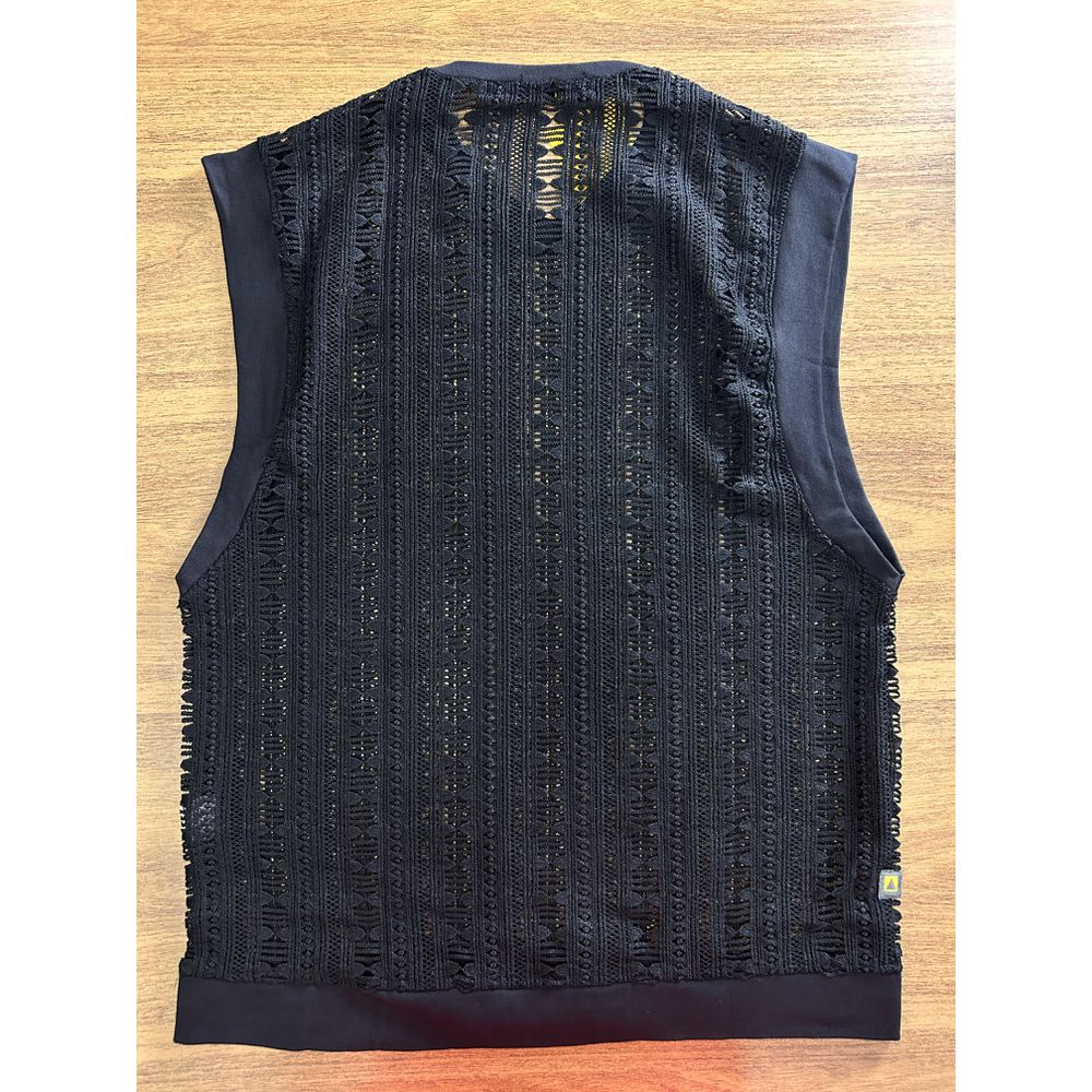 Regata Machão Oversized Transparente Telinha Crochê Gola V Slim Exclusividade