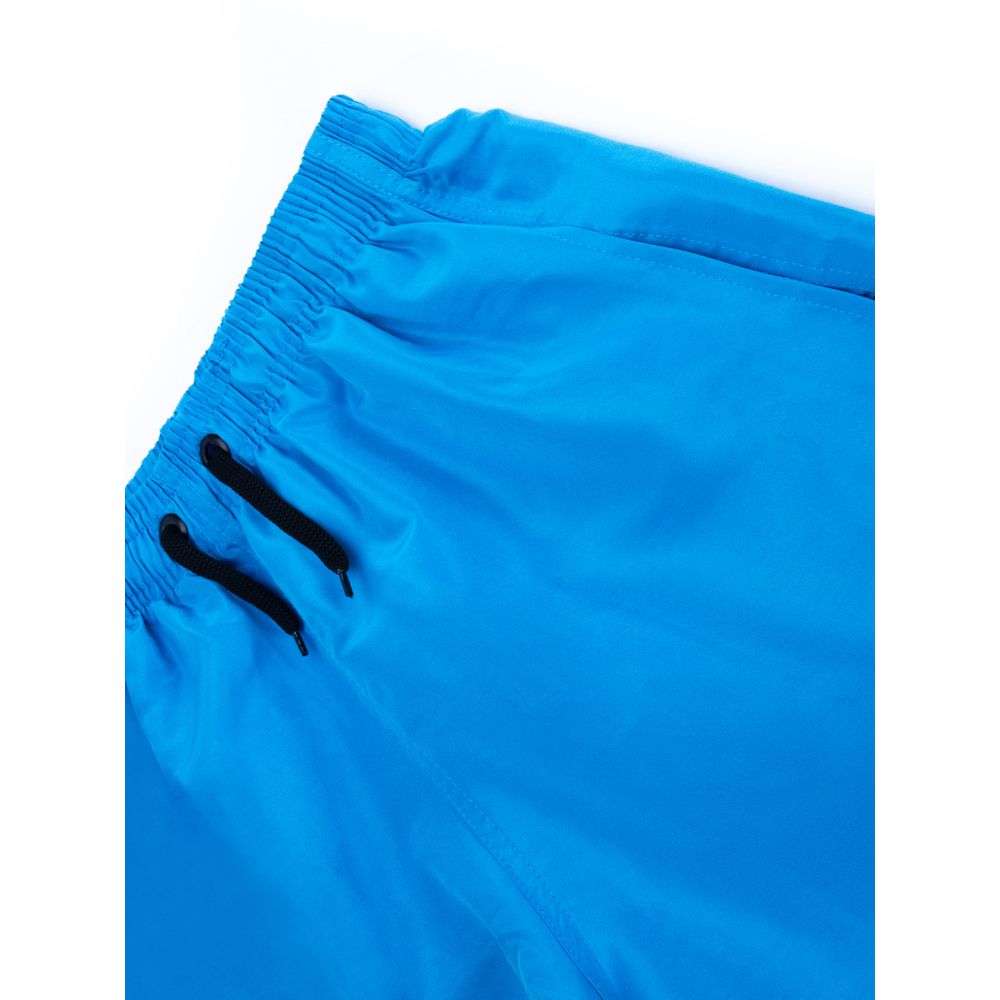 Short Praia Tactel Azul Ciano Liso Masculino Premium