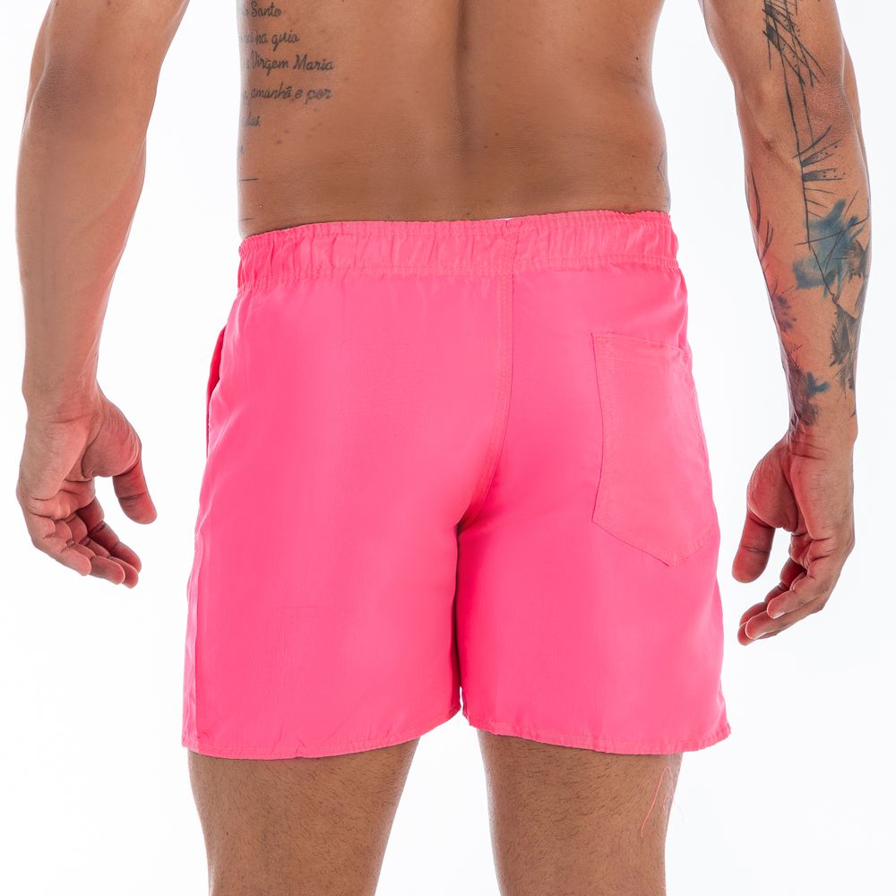 Short Praia Masculino Floral Rosa Neon