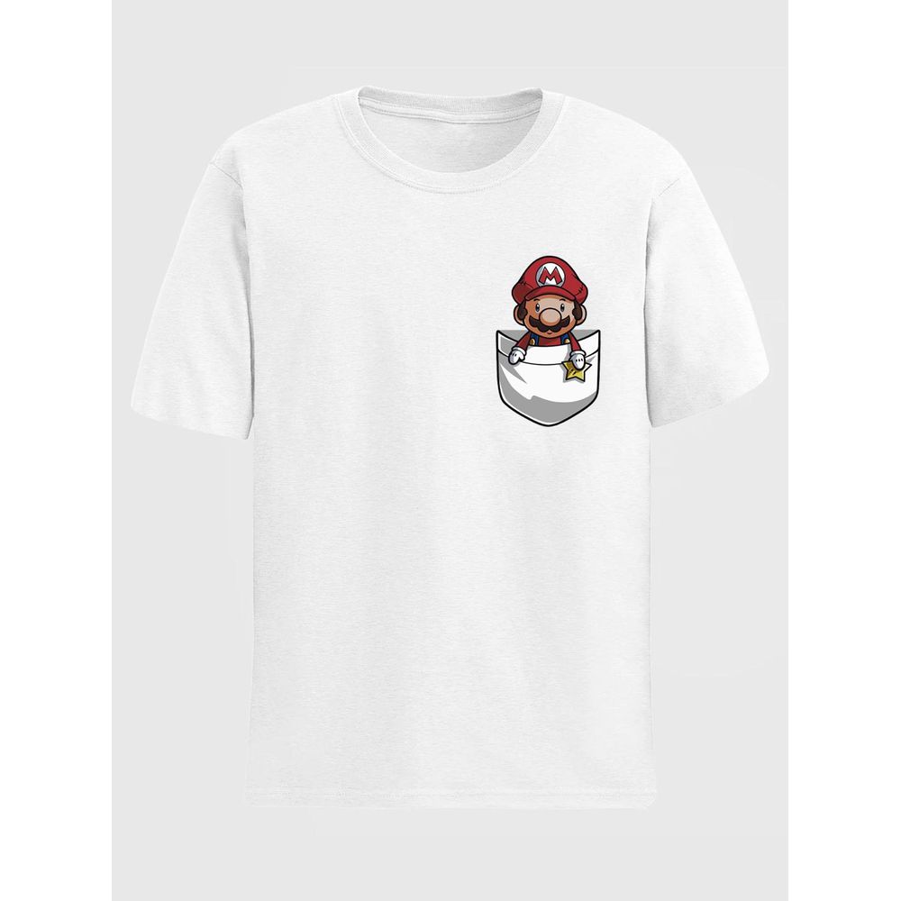 Camiseta Estampada Super Mario Bros Premium - Branco