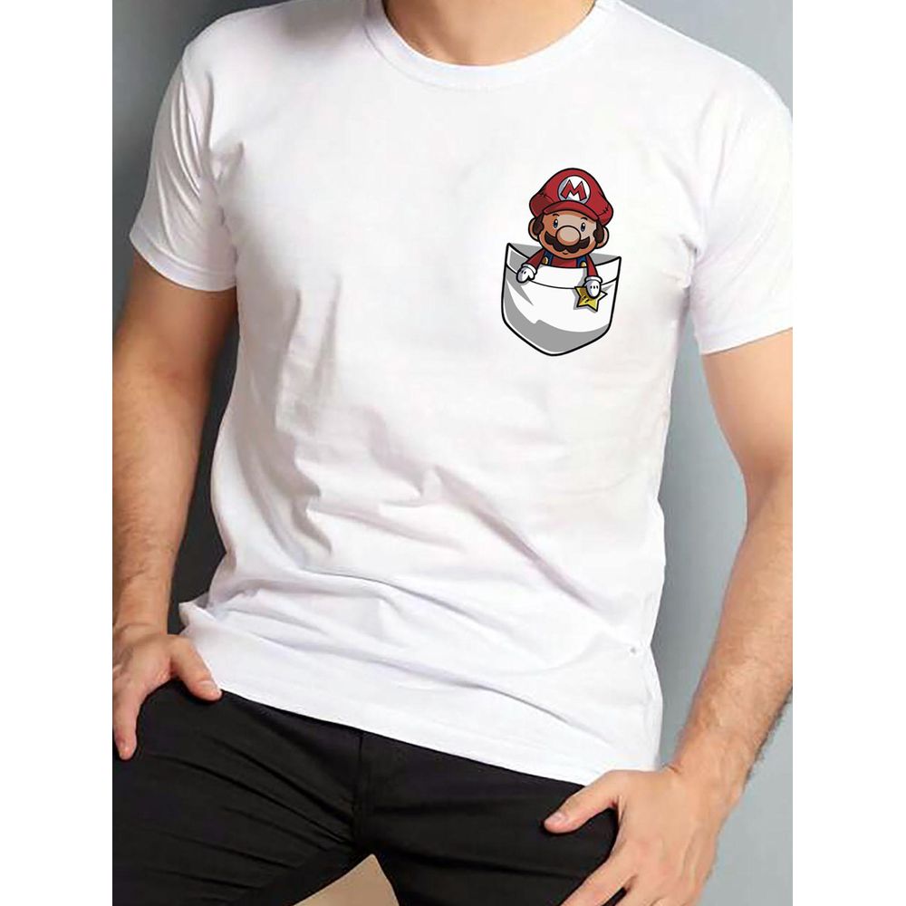 Camiseta Estampada Super Mario Bros Premium - Branco