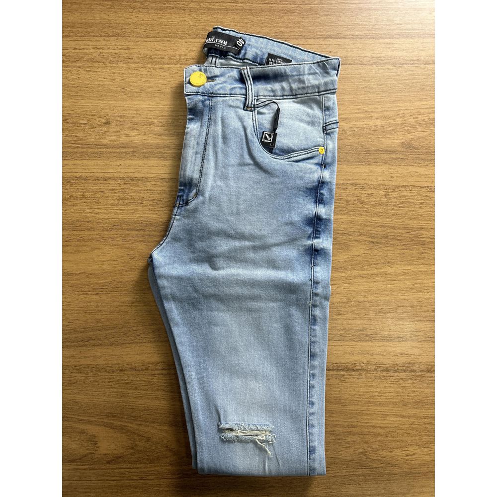 Calça Jeans Skinny Destroyed Rasgada Corte Joelho Premium