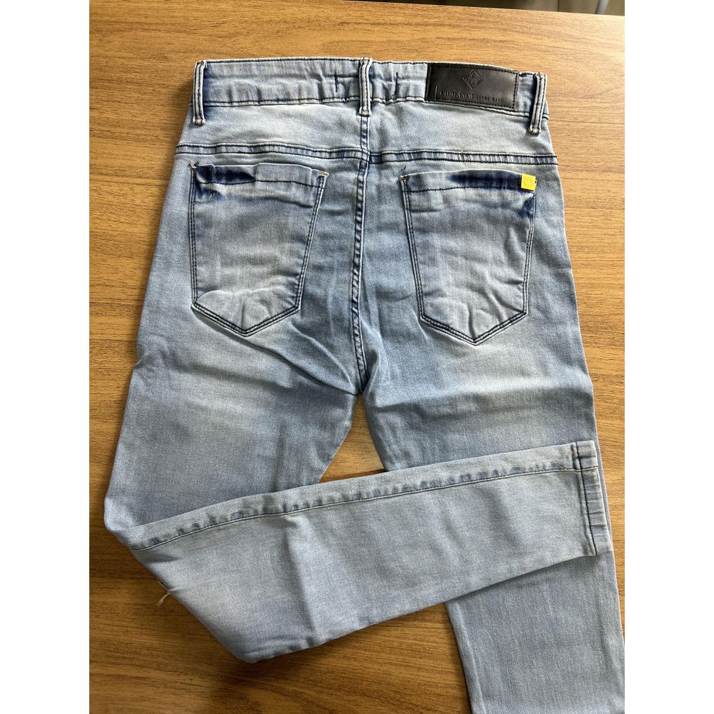 Calça Jeans Skinny Destroyed Rasgada Corte Joelho Premium