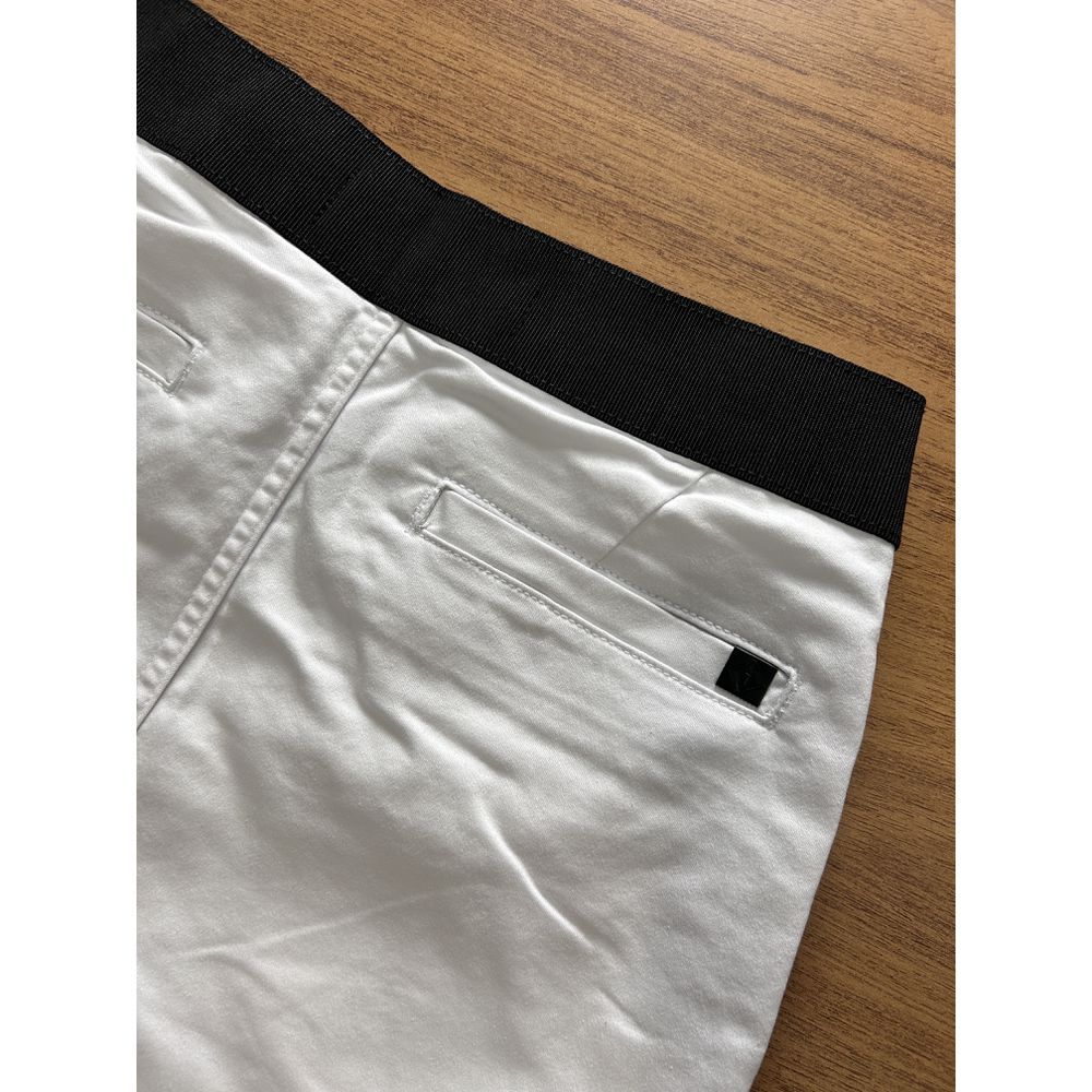 Calça Alfaiataria Branca Masculina Skinny Com Elástico No Cós