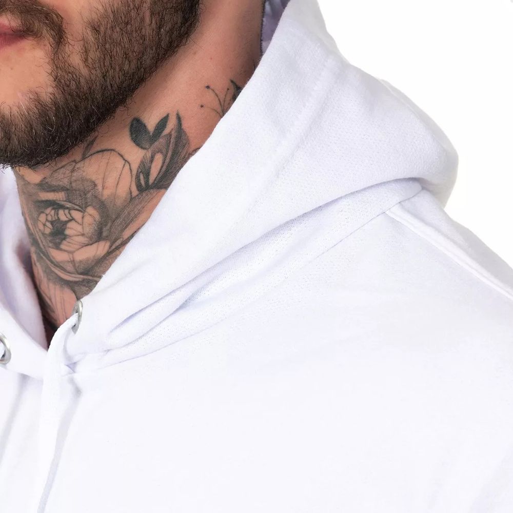 Moletom Unissex Canguru Blusa De Frio Com Capuz Flanelado Branco