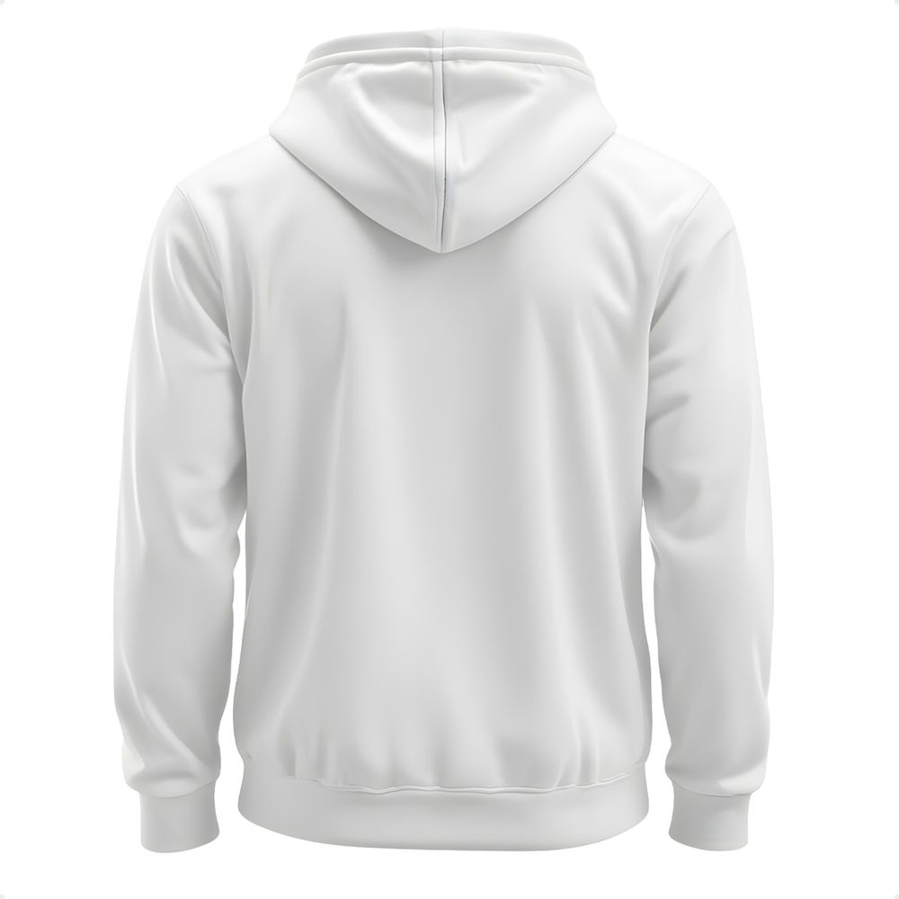 Moletom Unissex Canguru Blusa De Frio Com Capuz Flanelado Branco