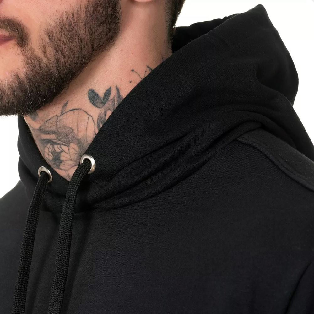 Moletom Unissex Canguru Blusa De Frio Com Capuz Flanelado Preto