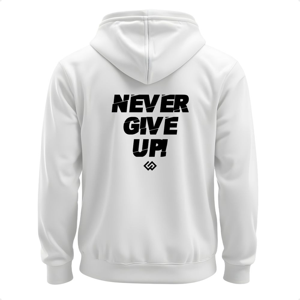 Moletom Blusa De Frio Bolso Canguru Estampa Never Give Up!