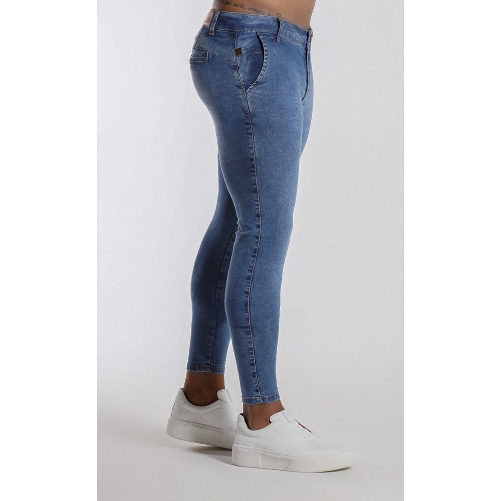 Calça Alfaiataria Skinny Jeans Azul Premium Masculina