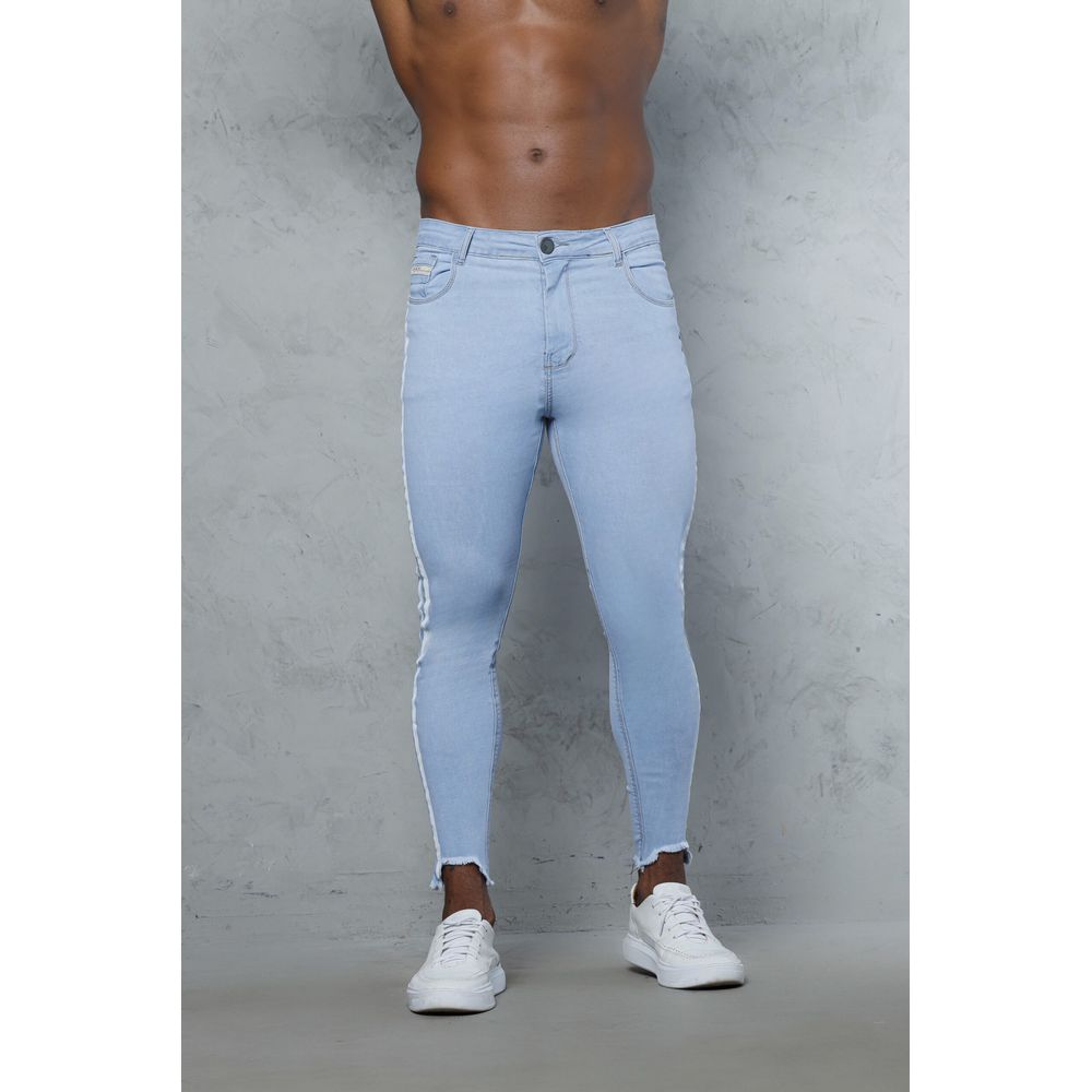 Calça Jeans Azul Clara Skinny Faixa Lateral Codi