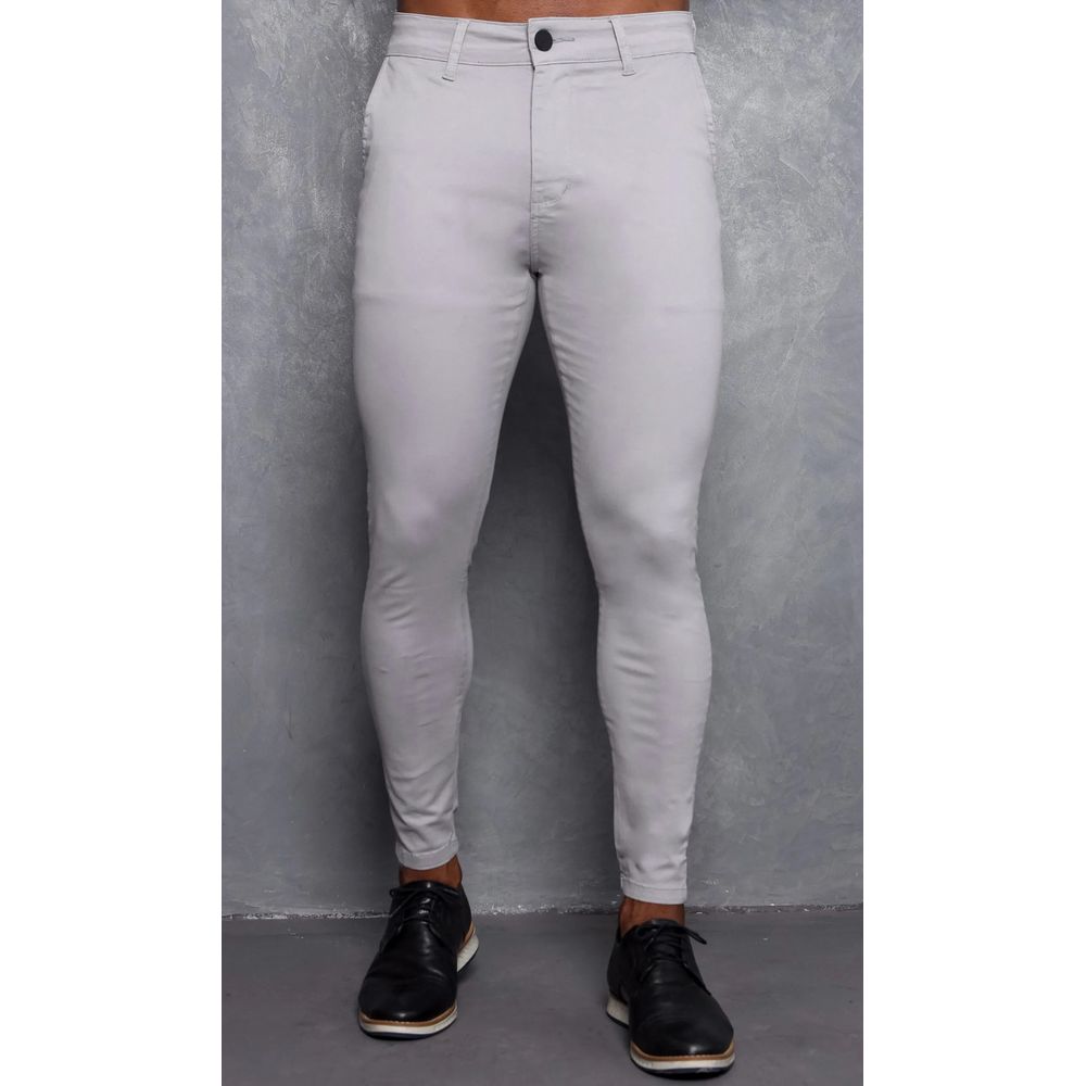 Calça Alfaiataria Skinny Social Cinza Claro Esport... - CHIEREGATO OUTLET