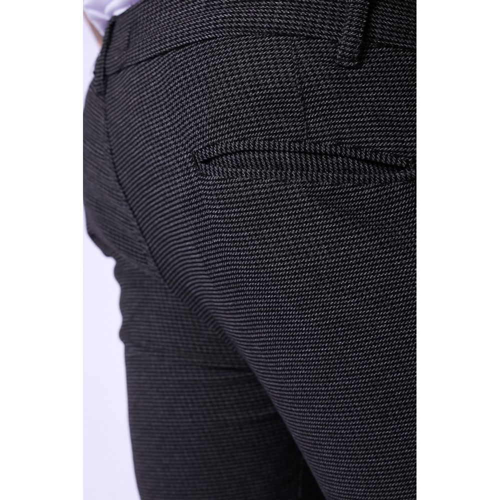 Calça Alfaiataria Chino Skinny Jacquard Tricot Masculina Cinza Escura