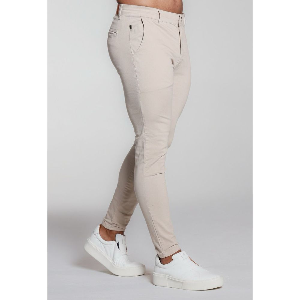 Calça Alfaiataria Bege Areia Skinny Masculina Premium Social Codi