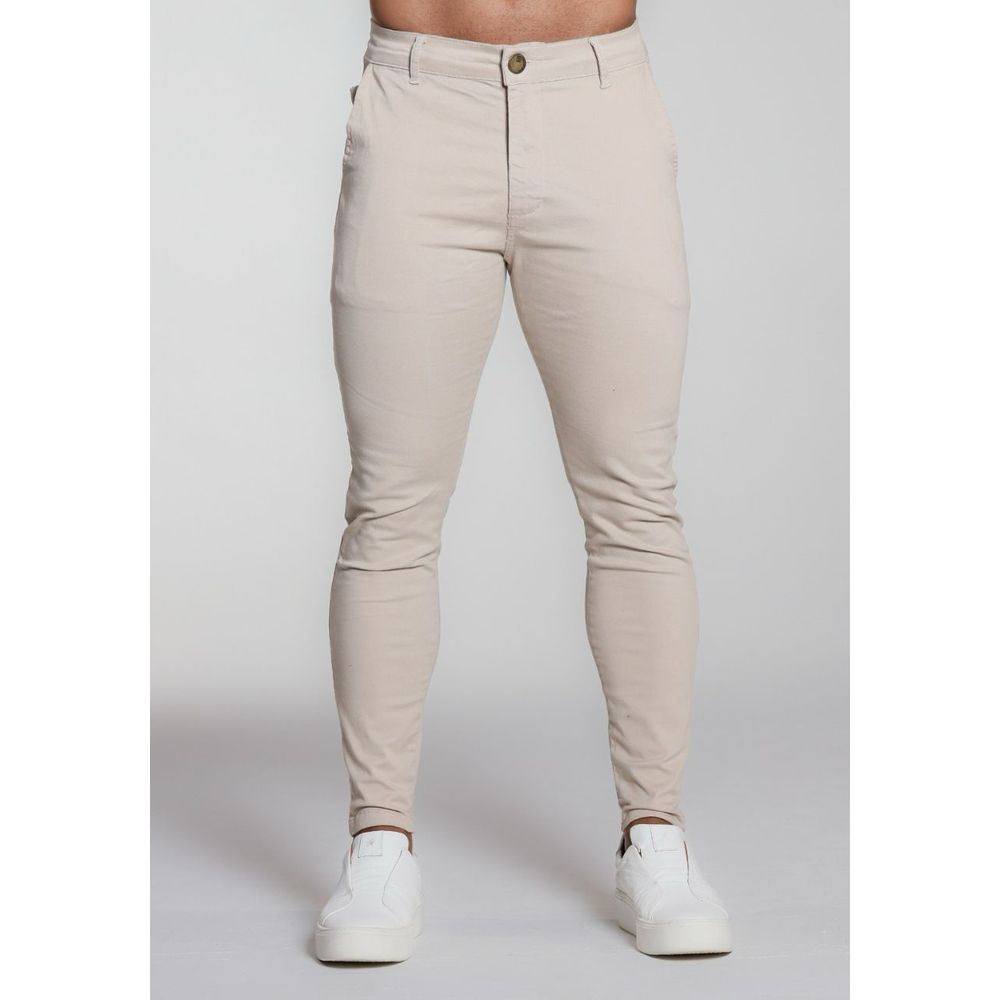 Calça Alfaiataria Bege Areia Skinny Masculina Premium Social Codi