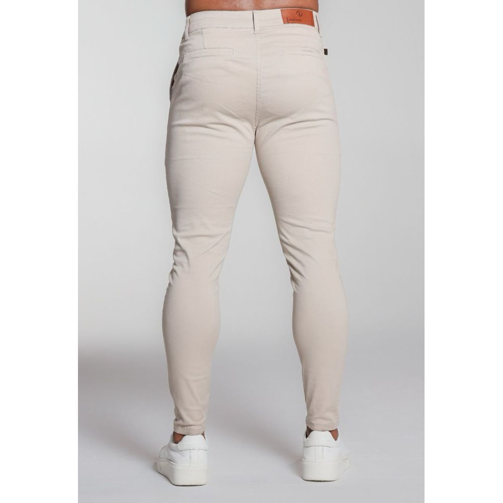 Calça Alfaiataria Bege Areia Skinny Masculina Premium Social Codi