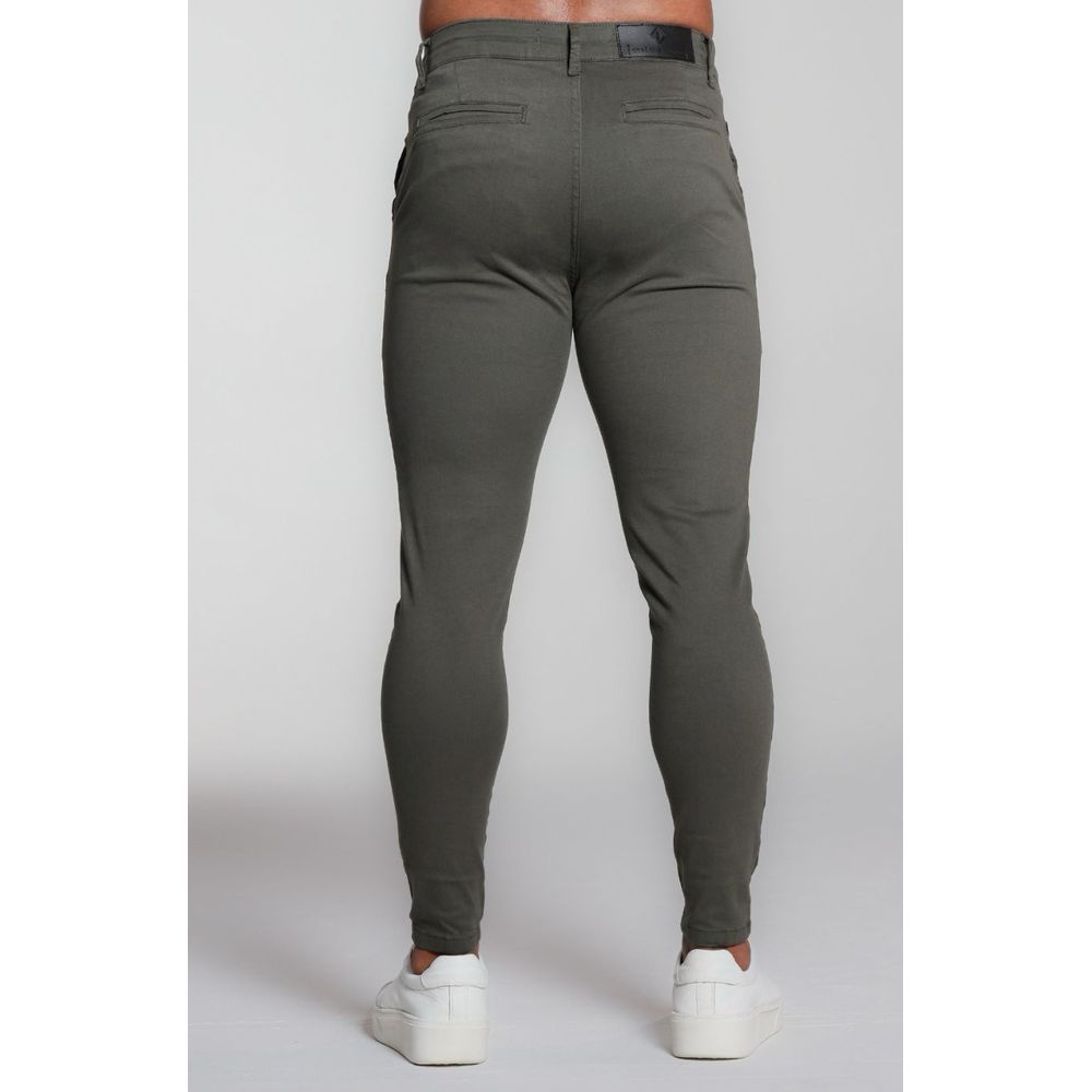Calça Alfaiataria Sarja Verde Skinny Masculina Com Elastano