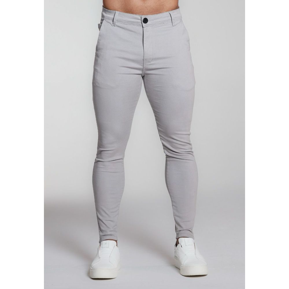 Calça Alfaiataria Skinny Social Cinza Claro Esporte Fino