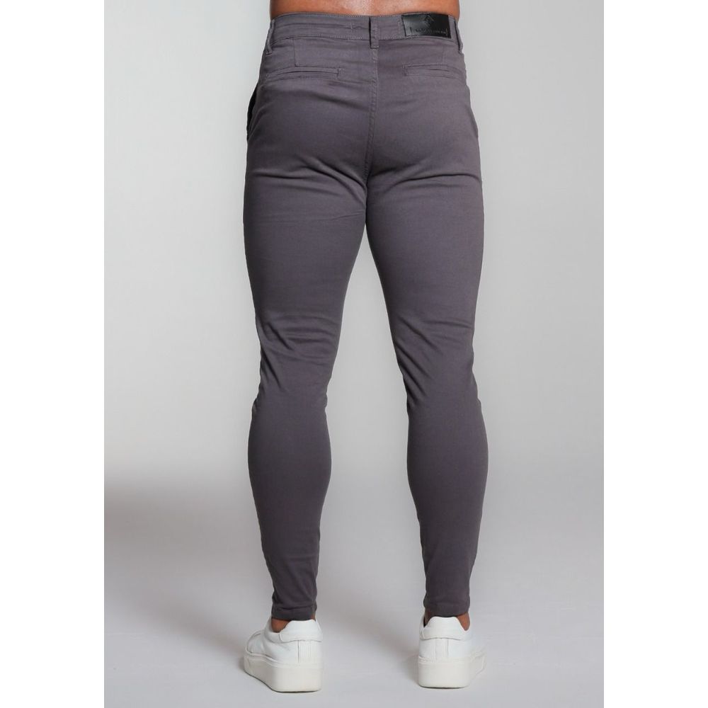 Calça Alfaiataria Jeans Skinny Cinza Escura Premium Masculina