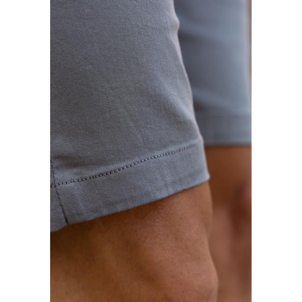 Bermuda Chino Alfaiataria Básica Cinza Skinny Masculina