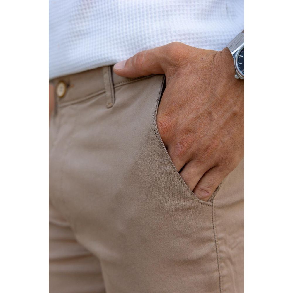 Bermuda Alfaiataria Skinny Marrom Caqui Casual Premium Masculina