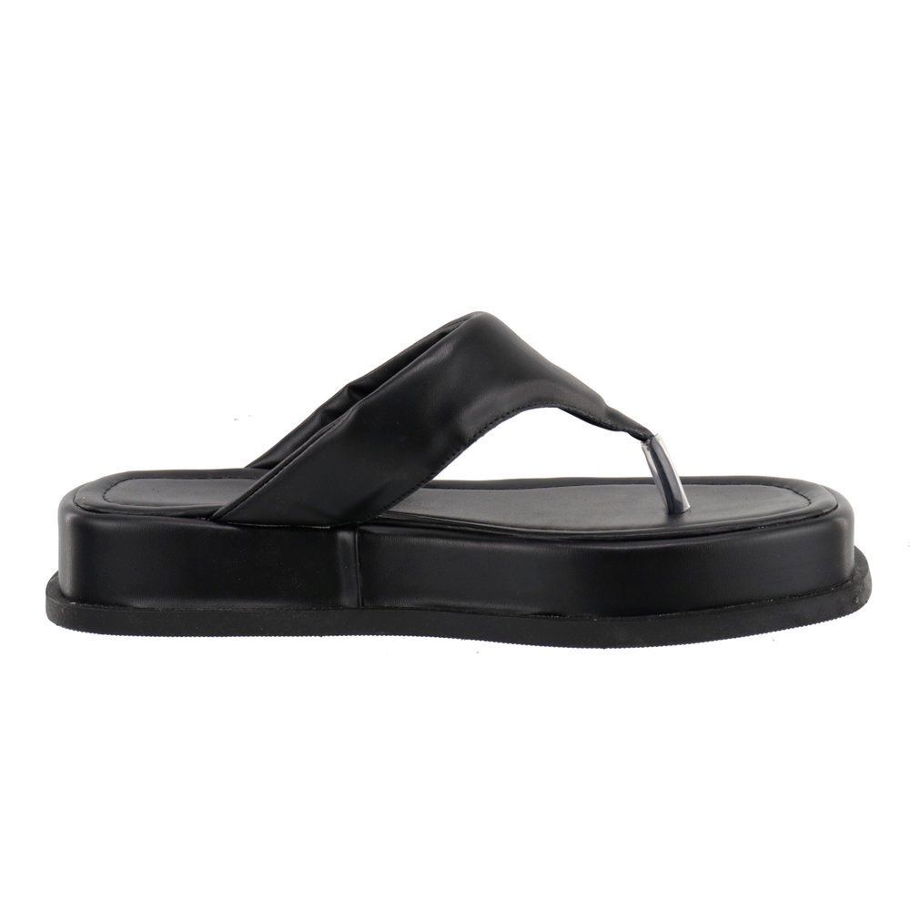 Sandália Damers Feminina Papete Flat Preto