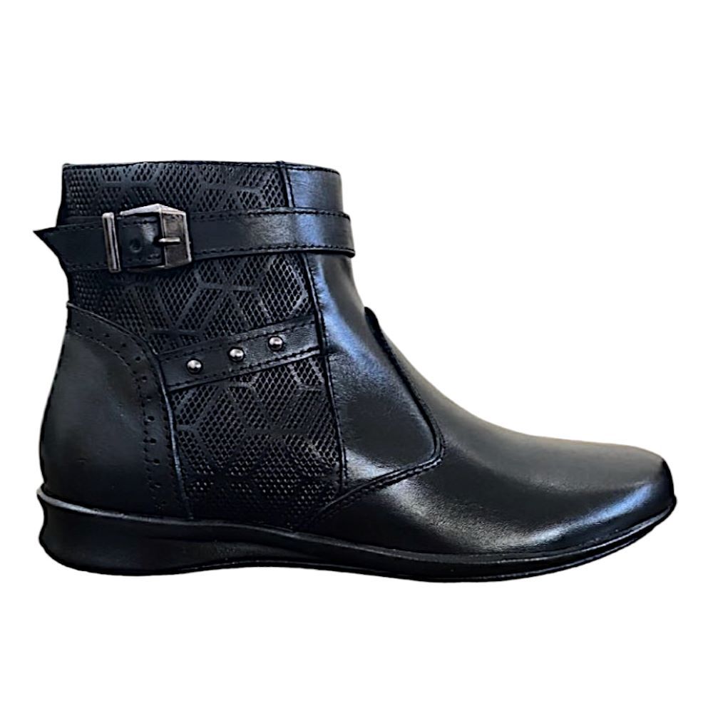 Bota Damers Feminina Cano Curto Impressão 3D Faixa Preto
