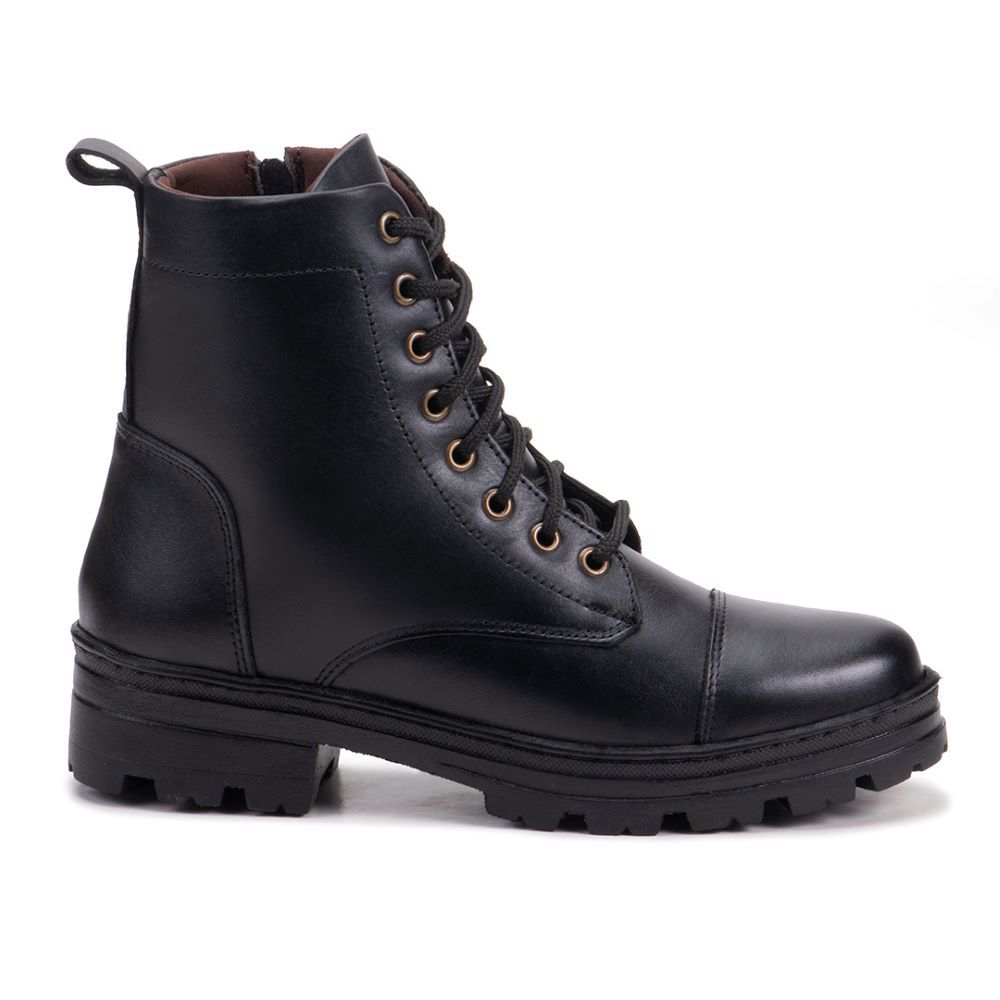 Bota Damers Feminina de Couro Legítimo Cano Curto