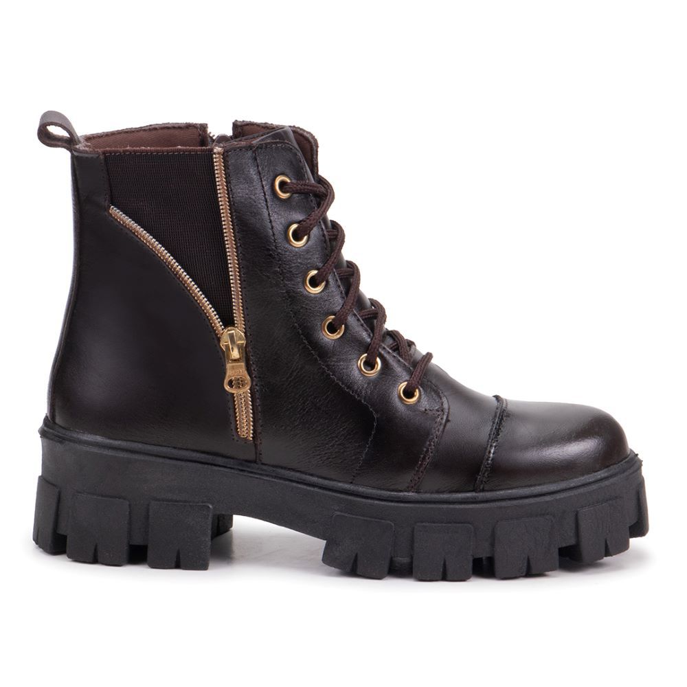 Bota Damers Feminina de Couro Legítimo Cano Curto