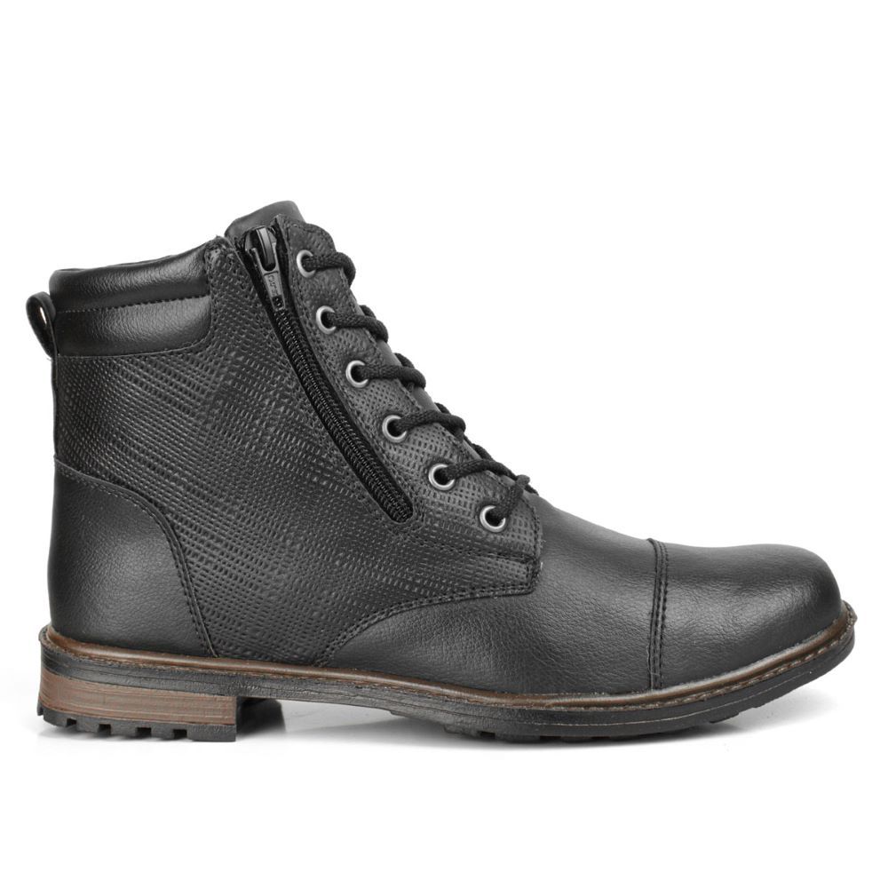 Coturno Damers Masculino Trama Zíper Lateral Preto